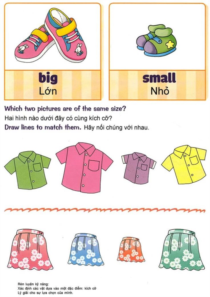 Bài toán giúp trẻ mầm non từ 3-5 tuổi nhận biết sự giống nhau, khác nhau, 